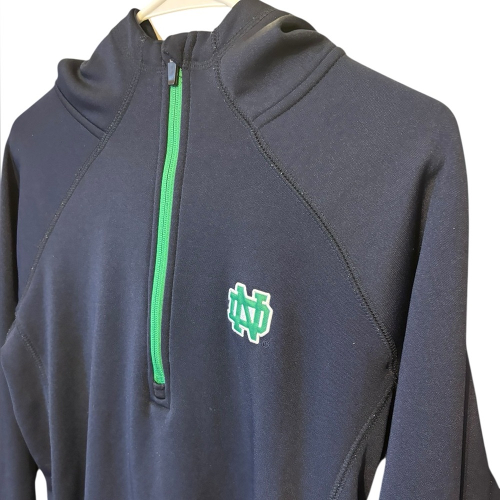 Notre Dame Colosseum Women's Hooded Dark Blue/Green 1/4 Zip Size Large - Picture 2 of 5